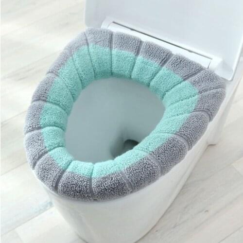 Hot Sale Toilet Seat Cushion Soft Coral Fleece Washable Winter Seat Cover Home Bathroom Accessories Bathroom Toilet Lid Hot Pad