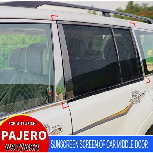 Car Side Window Sun Shade UV Protection For Mitsubishi Pajero V97 V93 V73 Mesh Auto Window Sun Visor Shield Sunshade Protector