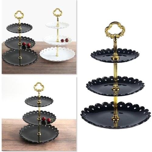 31cm 3-Tier Stand Three-layer Fruit Plate Cake Stand Holder Storage For Party Display Plate Colors Vegetable Gift Dessert 2