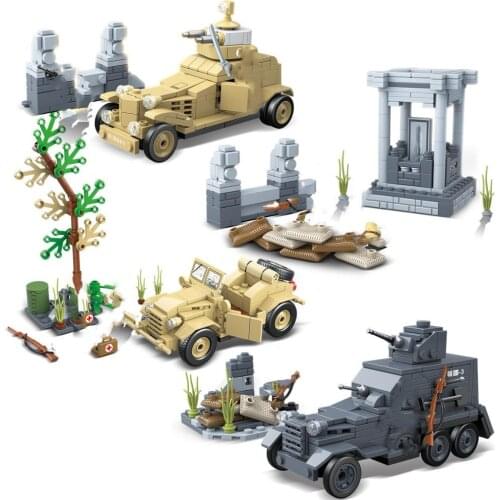 Military series World War II M25 infantry armored vehicle off-road vehicle 4 in 1 Scene construction Building Blocks Toys Gifts