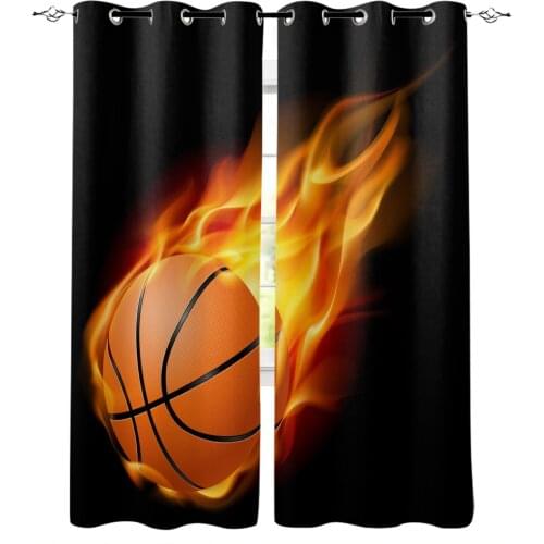 Basketball Flame Flying Curtains for Living Room Bedroom Modern Home Decoration Window Curtain Kids Room Home Supplies