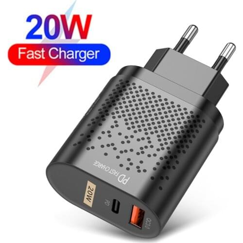 20W USB Type C Charger For iPhone 12 Pro Max Mini Quick Charge 3.0 QC PD 20W USB-C Fast Charging Travel Wall For iPhone 12