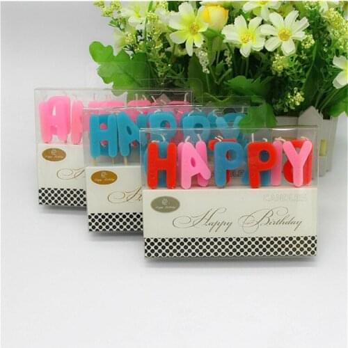 1Pcs Letters Happy Birthday Candles Romantic Party Wedding Decorations DIY Cake Decor Birthday Candles