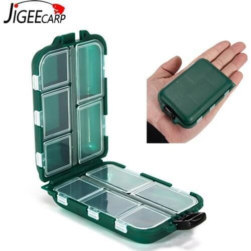 1PC Fishing Tackle Boxes Plastic Fishing Hook Bait Box 10 Compartments Fishing Lure Boxes Fishing Tackle Accessories Storage