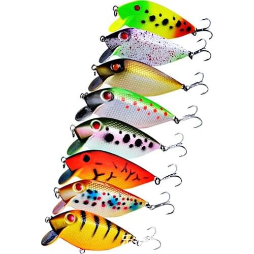 1PCS Hard VIB Lures Fishing Bait Treble Hooks Sinking Crankbait Wobber Fishing Tackle 6.5g 7cm