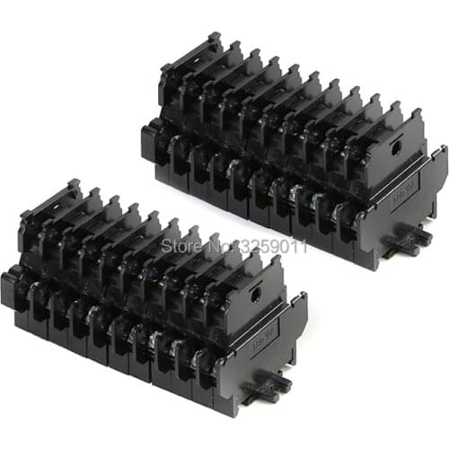 100PCS TBD-10A Suyep 10A/600V Rail Mounted Assembled Double-deck Wire Terminal Block for Cable Connector Black