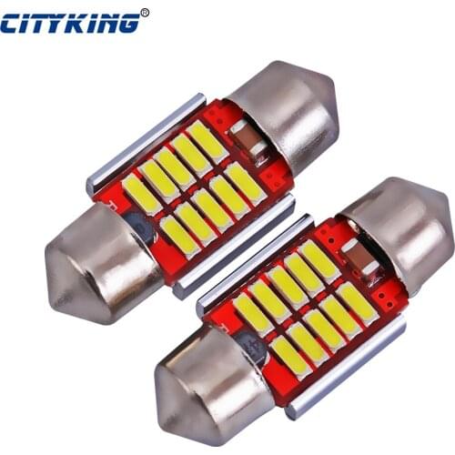 2pcs Led C5W 10LED 4014 smd No Polarity c5w led 31mm Festoon Led Error Free LED C5W 10SMD Car Reading Light