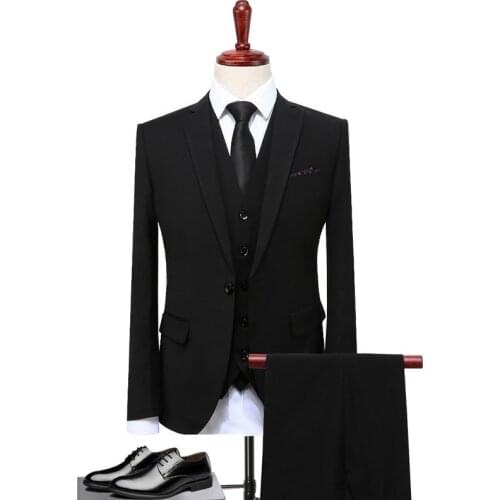 2020 Brand Elegant Business Mens Suits Wedding Groom Suits Plus Size 4XL Classic 3 Pieces Slim Casual Suit Male Jacket+Vest+Pant