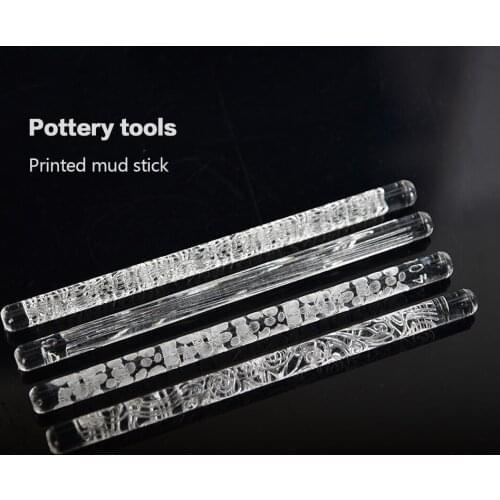 Acrylic printing mud roll transparent carved texture making plastic mud roll mud board printing pottery tools Clay texture print
