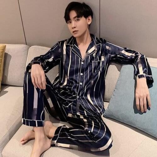 AUSO Mens Silk Pajamas
