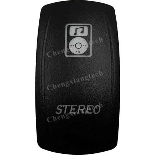 Car Boat Truck Backlit Swtich Cap- Laser Engraving -STEREO-for Led Carling Arb Narva 4x4 RV Rocker Switch, Cover Only