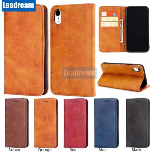 50PCS for Samsung Note 10 Plus S10 S9 S8 Plus Cowhide Leather Magnetic wallet Case Cover With Card Slot Flip Shell for S7 edge
