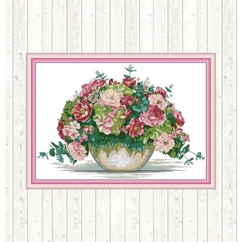 Hydrangea Bouquet Counted Dmc 14ct 11CT Cross Stitch Wall Home Decor Cross Stitch Kit DIY Embroidery Needlework Sets Needlepoint