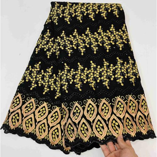 5yard Autriche Lace Fabric Swiss lace fabric 2021 latest heavy beaded embroidery African 100% cotton fabrics Swiss voile lace