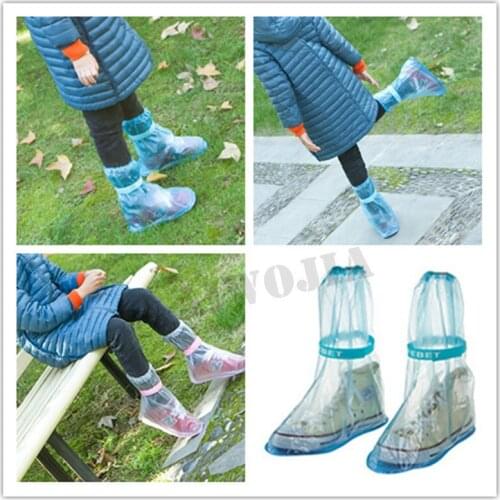 Hot sell reusable Rain shoes cover Women/men thicken waterproof Boots Cycle Rain Flat Slip-resistant Overshoes 5ZCF097