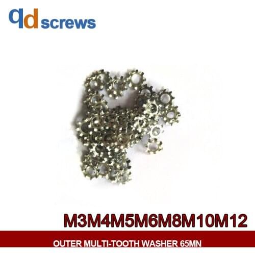 M3M4M5M6M8M10M12 Outer multi-tooth washer locking gasket blue-white zinc 65MN