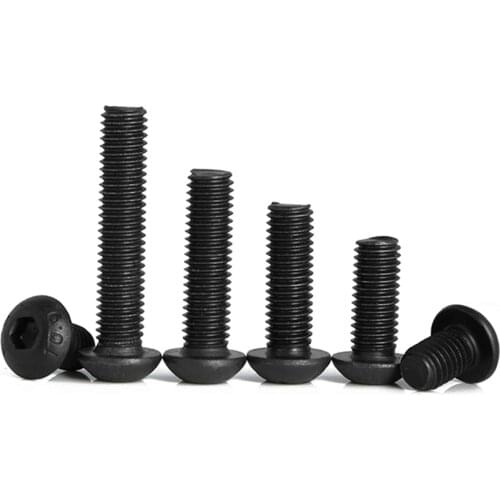 M5 M6 Length 8/10/12/16/20/25/30mmCarbon Steel Hex Socket Button Head Cap Screws Round Screw Bolt Fasteners