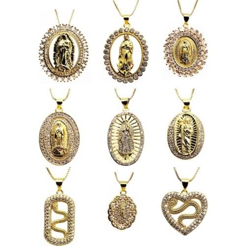 Fashion Zircon Pendant necklace love Virgin Mary Pendant Snake pendant Pendant necklace DIY jewelry product gift for friends