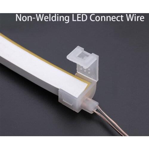 12V Non-Welding LED Connect Wire Neon LED Strips Mid Connection Connectors Flexible LED Strip Installation Accessories