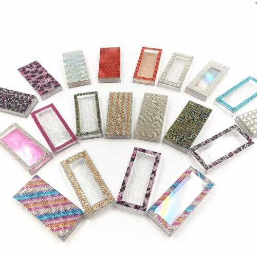 NEW wholesale diamond false eyelash packaging box fake 3d mink eyelashes boxes diamond case lashes empty