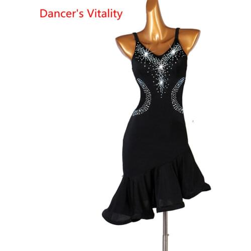 New style Latin dance costume sexy spandex diamond latin dance competition dress for lady latin dance dresses