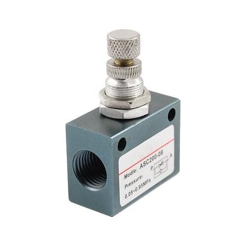 One Way Pneumatic Throttle Flow Control Valve ASC200-08