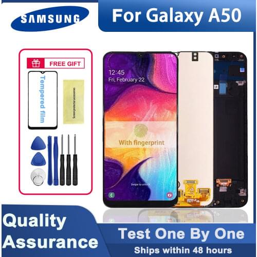ORIGINAL 6.4'' Super AMOLED LCD Display for Samsung Galaxy A50 A505 SM-A505FN/DS A505F LCD Screen Touch Digitizer Assembly