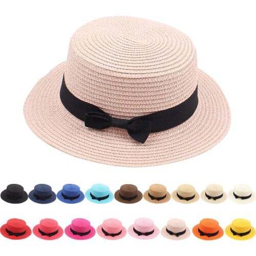 Summer Sun Hats for Women Straw Panama Beach Ladies Sunhat Fashionable Boater Vacation Sombrero Female Outdoor Black White Cap