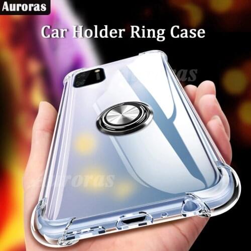 Auroras For Realme C11 Case Full Protection Soft Airbag Silicone Cover Shockproof For Realme C11 2021 With Ring Holder Case