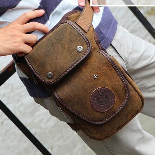 High Quality Men Drop Leg Fanny Bag Belt Pack Canvas/Nylon Military Travel Small Messenger Shoulder Motorcycle Ride Waist Bags