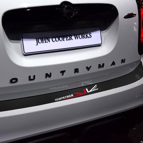 5D Carbon Fibre Vinyl Decal Union Jack Rear Bumper Trunk Edge Protector Guard Trim Stickers For MINI Cooper S Countryman F60