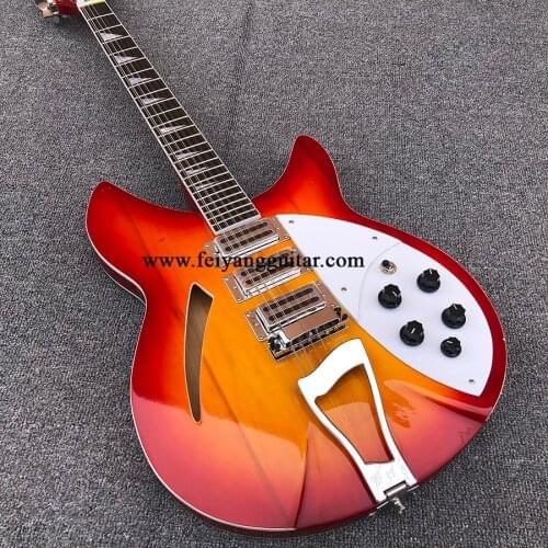 High-quality 360 electric guitar, 12-string guitar with F hole, red paint, rose fingerboard, Korean pickup, package freight