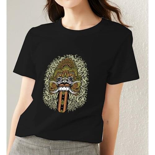 Womens T-shirt Street Style Basic Style Warcraft Skull Series Printed O-Neck Womens Classic Slim Black T-shirt Commuter Top