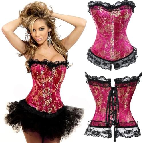 Overbust Corset Sexy Lace Plus Size Floral Women Waist Trainer Bustier Corset Lingerie Shapewear Tops Fashion DropShipping