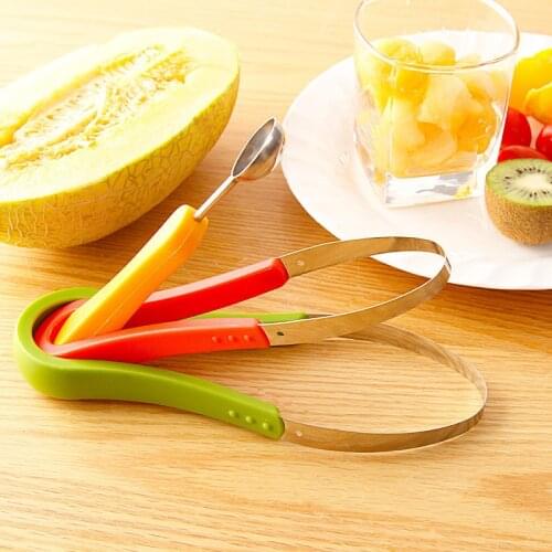 1SET 3 in 1 Scoop Watermelon Baller Troop Slicer Melon Clever Fruit Cutter Divider Digging Ball Splitter Knife Kitchen OK 0494