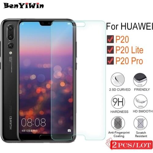 2PCS Premium Tempered Glass for Huawei P20 Pro P20 Lite Screen Protector Clear Toughened protective film Case For P20 Plus Glsaa