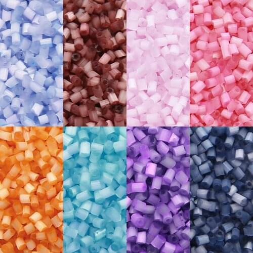 3600Pcs/Lot 2mm Cat Eye Color Glass Bead Solid Color Czech Tube Seed Spacer DIY Beads For Kids Jewelry Making Sewing Supplies