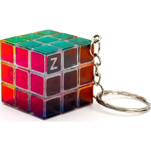 3x3x3 Mini Magic Cube Key Ring Brain Teaser Puzzle Toy Key Chain Transparent Colorful stress speed magnetic neo cube magic toy