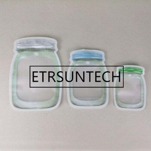 400pcs Mason Jar Pattern Food Saver Storage Bags Set Kitchen Organizer Snacks Fresh Bags Food Storage Bags