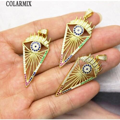 8Pcs Eyes necklace pendant Zircon Arrow shape jewelry pendant zircon pendants Handmade women accessories pendants 7318