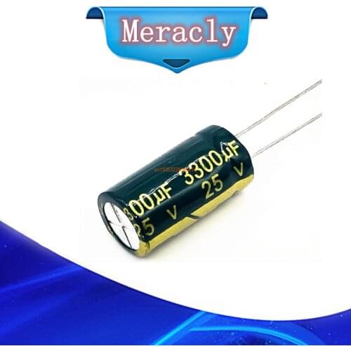 10pcs/lot h053 25V 3300UF Low ESR/Impedance high frequency aluminum electrolytic capacitor size 13*25 3300UF25V 20