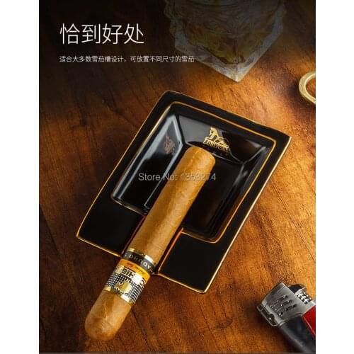 Free Ship! LUBINSKI Square Ceramic Cigarette Ashtray Holder 1 Ash Slot Cigar Ash Tray Outdoor Tobacco Smoking Tool For Cofiba