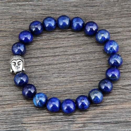 New Natural 8MM Lapis Luzuli Antique Buddha Beads Bracelet Fashion Tibetan Bracelet Bead Jewelry Dropshipping