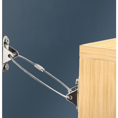 HXS Stainless Steel Anti-Tip Chains Child Furniture Restrictor Security Lock Adjustable Prevention Strap Wall Mounted Proofing