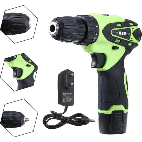 12V Double Speed Cordless Electric Screwdriver Mini Electric Drill With Lithium Battery Household Rechargeable Power Tool Set