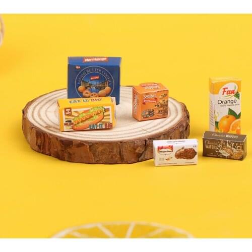 Hot Sale！6Pcs/Set Food And Beverage Case Miniature Accessories Dollhouse Miniature Food And Beverage Case Box Model Toys