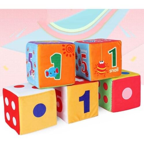 Parent-child Interactive Game Plush Sponge Dots Numbers Pattern Dice with Bell Children Enlightenment Educational Toy Kids Gift