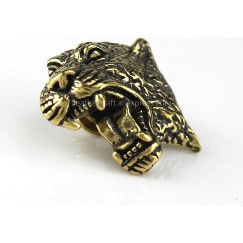 1pcs Retro Brass Cheetah Demon Devil Conchos Screwback Material Animal Head Design Leather Bag Wallet Chain Button Rivet
