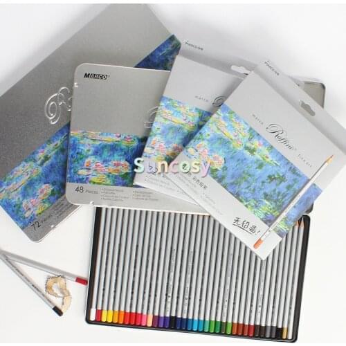 MARCO 7100 24/36/48/72 color Professional Wood Colored Pencil Set, Oil Color Pencils for School & Office ,Sketch Art Supplies