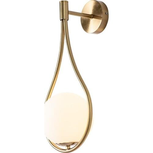 Nordic personality creative living room metal wall lamp fashion modern minimalist model bedside glass wall lamp bedroom WJ10